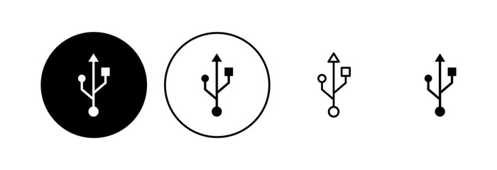 Usb icon set. Flash disk icon vector