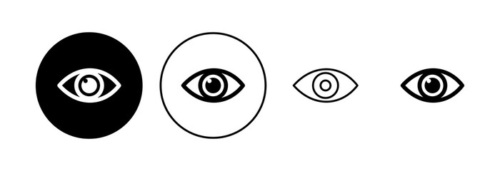 Eye icon set. Eye vector icon. Look and Vision icon.