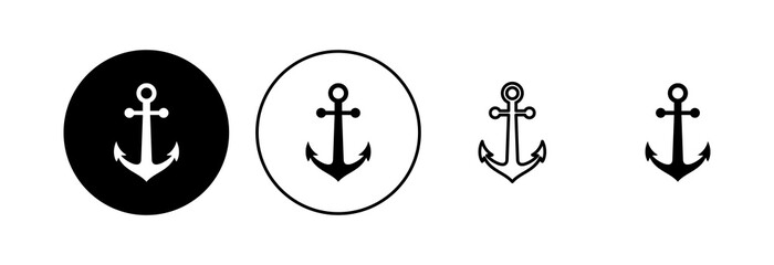 Anchor icon set. Anchor symbol logo. Anchor marine icon.