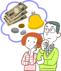 お金について考える夫婦
