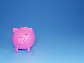 Pig piggy bank for saving money, 3d rendered illustration.