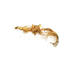 3D Illustration of realistic Golden splash