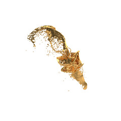 3D Illustration of realistic Golden splash