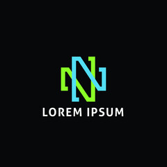 modern letter n logo vector
