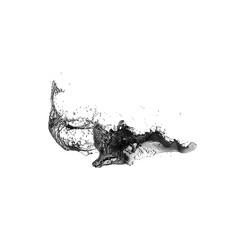 3D Illustration of a realistic Black splash