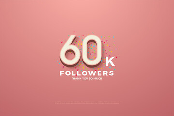 60k followers background for celebration and gratitude.