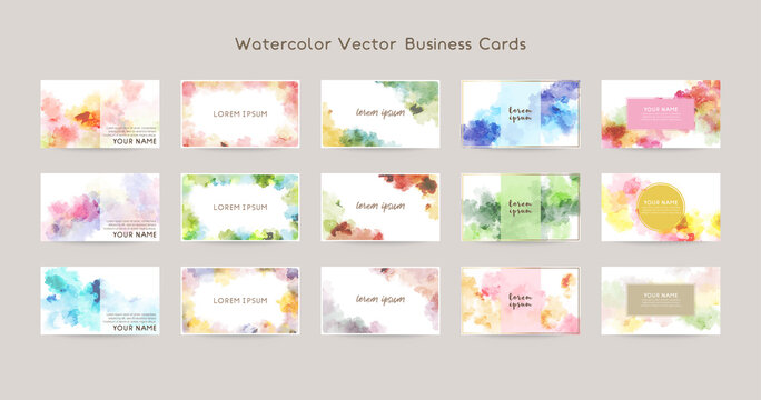 colorful watercolor vector background for business card