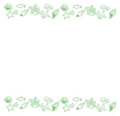 海のアイテム緑01フレーム