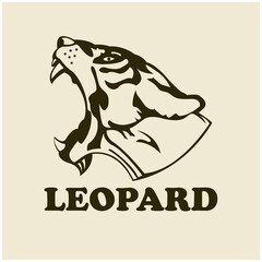 Obraz premium leopard animal head logo design