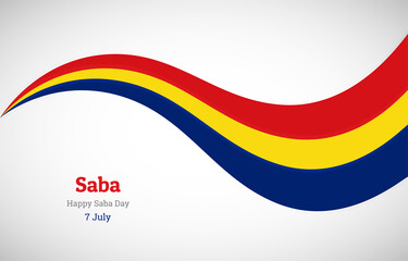 Abstract shiny Saba wavy flag background. Happy Saba day with creative vector illustration