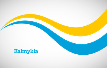 Abstract shiny Kalmykia wavy flag background. Happy national day of Kalmykia with creative vector illustration