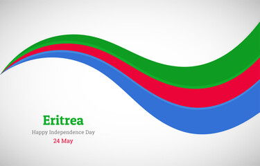 Abstract shiny Eritrea wavy flag background. Happy independence day of Eritrea with creative vector illustration - Powered by Adobe