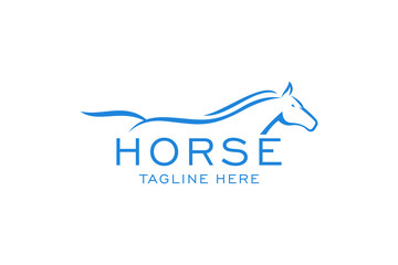 Horse Elegant Logo Symbol Vector, Simplicity Line Art Concept.