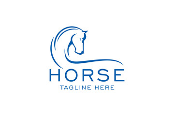 Horse Elegant Logo Symbol Vector, Simplicity Line Art Concept.