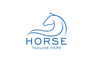 Fototapeta premium Horse Elegant Logo Symbol Vector, Simplicity Line Art Concept.
