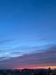 sunset over the city