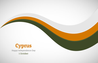 Abstract shiny Cyprus wavy flag background. Happy independence day of Cyprus with creative vector illustration