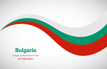 Abstract shiny Bulgaria wavy flag background. Happy independence day of Bulgaria with creative vector illustration