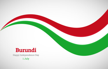 Abstract shiny Burundi wavy flag background. Happy independence day of Burundi with creative vector illustration
