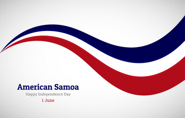 Abstract shiny American Samoa wavy flag background. Happy independence day of American Samoa with creative vector illustration