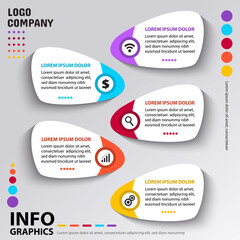 infographics template design vector illustration banner business concept processes 04