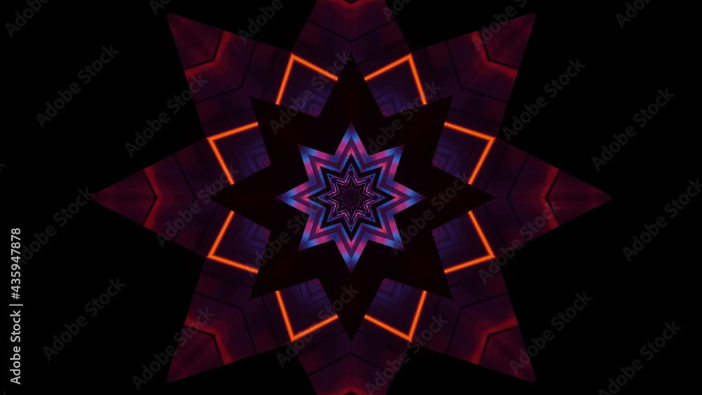 Aufkleber 3d rendering of a futuristic background with geometric shapes and glowing neon lights