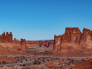 wonderful scenic view in Arches National Park 