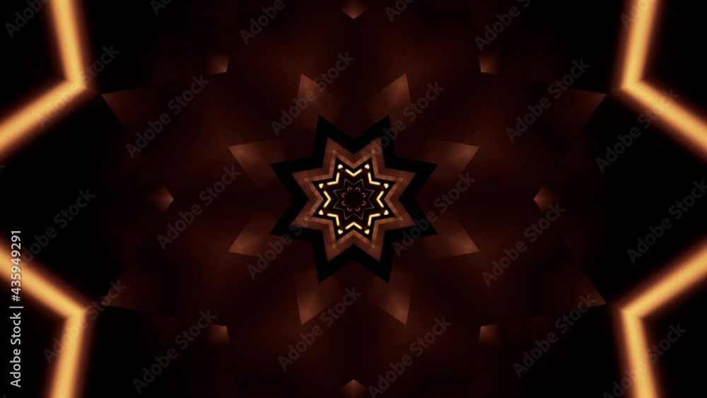 Poster a 3d rendering of a futuristic background with geometric shapes and brown glowing neon lights