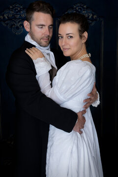 A Regency Couple Together In Their Drawing Room