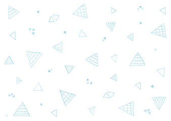 鉛筆で描いた幾何学模様の背景　三角形 水色