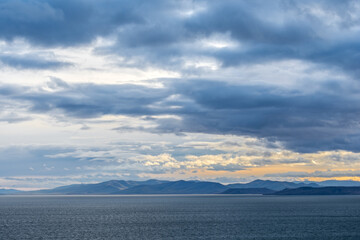 Dark clouds over the sea