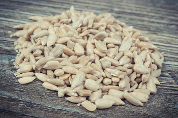 Sunflower seeds containing vitamins and minerals. Healthy nutritious eating