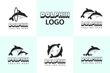 dolphin logo template design vector bundle