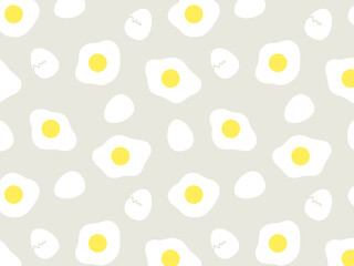 目玉焼き　卵　総柄　シームレスパターン
