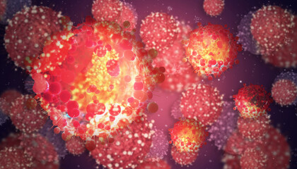 Pathogenic Covid-19 Virus disease outbreak. 3D illustration, 3D rendering