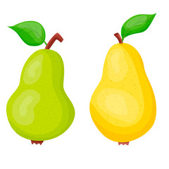Pear in flat style. Icon. Isolated on white background. For your design.
