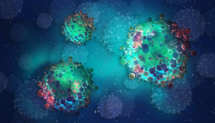 Obraz na płótnie Canvas Pathogenic Covid-19 Virus disease outbreak. 3D illustration, 3D rendering 