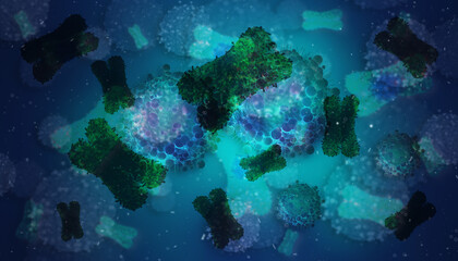 Pathogenic Covid-19 Virus disease outbreak. 3D illustration, 3D rendering	
