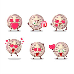 Vanilla biscuit cartoon character with love cute emoticon