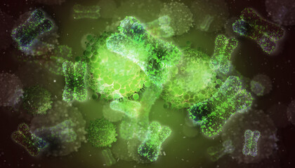 Pathogenic Covid-19 Virus disease outbreak. 3D illustration, 3D rendering
