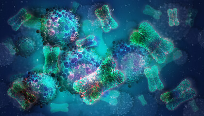 Pathogenic Covid-19 Virus disease outbreak. 3D illustration, 3D rendering