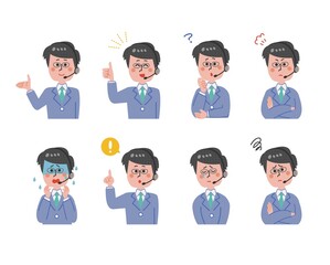 Male operator with various facial expressions_2