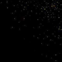 Falling Snow flakes golden pattern Holiday Vector