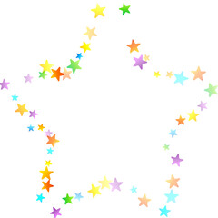 Rainbow Festive Confetti. Carnival Star Falling.