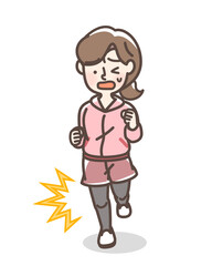 ジョギングで足を痛める女性