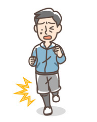 膝を痛める男性