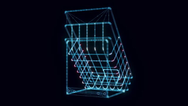 Empty chocolate basket hologram Rotating . High quality 4k footage