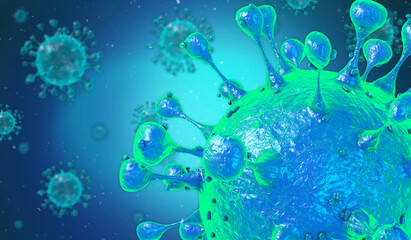 Fototapeta premium Pathogenic Covid-19 Virus disease outbreak. 3D illustration, 3D rendering