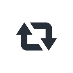 Retweet arrows symbol. Vector icon isolated on white background.