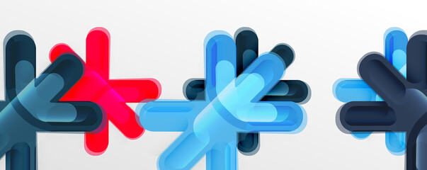 Abstract glossy crosses background for business or technology presentations, internet posters or web brochure covers